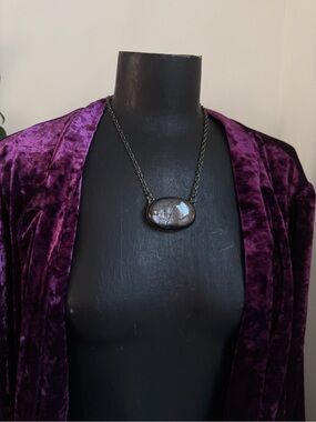 Hyperstene crystal necklace pendant statement jewelry for protection witchy